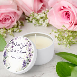 Lavender Lilac Floral Arch Wedding Mini Candle Favors