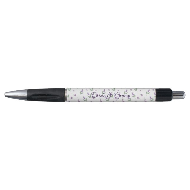 Lavender Lilac Floral Arch Wedding Pen (Front)