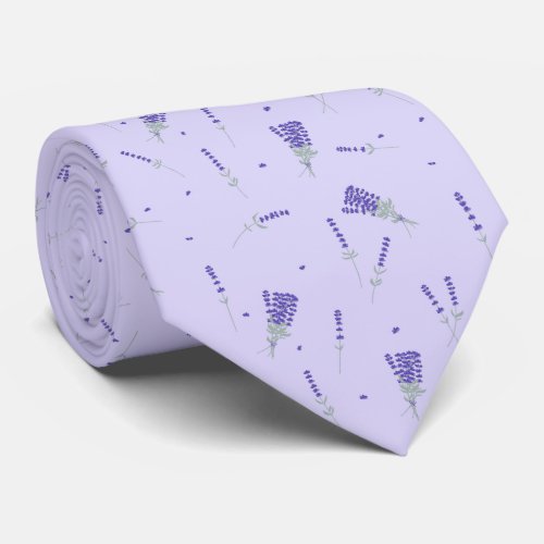 Lavender Lilac Floral Botanical Neck Tie