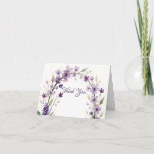 Lavender Lilac Floral  Thank You Card