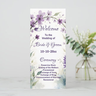 Lavender Lilac Floral Wedding Program