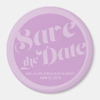 Lavender Lilac Flourish Typography Save the Date Magnet