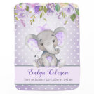 Lavender Lilac Girl Elephant Little Peanut Nursery Baby Blanket Lavender Lilac Girl Elephant Little Peanut Nursery Baby Blanket