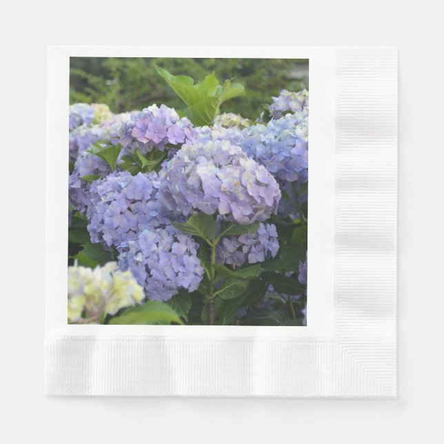 Lavender & Lilac Hortensia Hydrangea Flowers Napkins (Front)