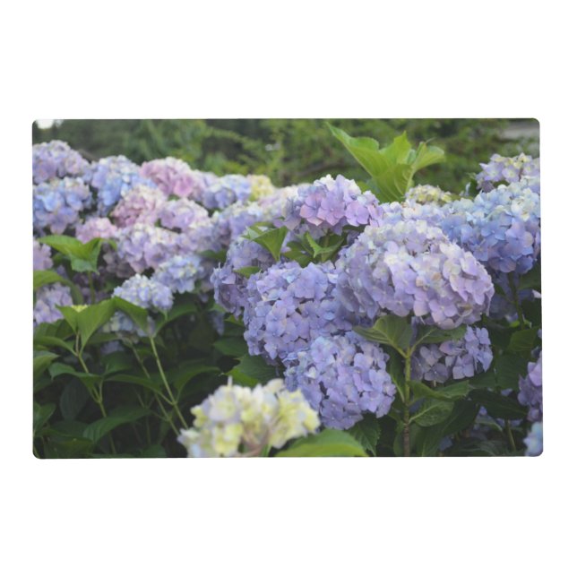Lavender & Lilac Hortensia Hydrangea Flowers Placemat (Front)