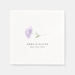 Lavender Lilac Hydrangea Personalized Wedding Napkins