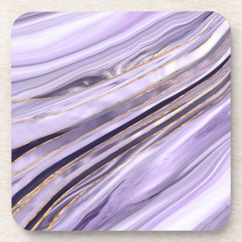 Lavender Lilac Marble flow Beverage Coaster