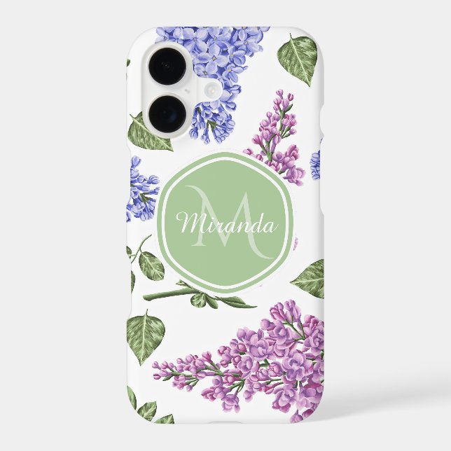 Lavender Lilac Monogram Iphone Case (Back)