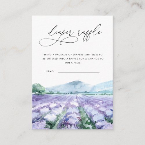 Lavender Lilac Purple Greenery Diaper Raffle Enclosure Card