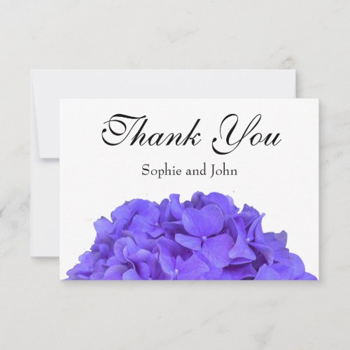 Lavender lilac purple hydrangea flowers  thank you card