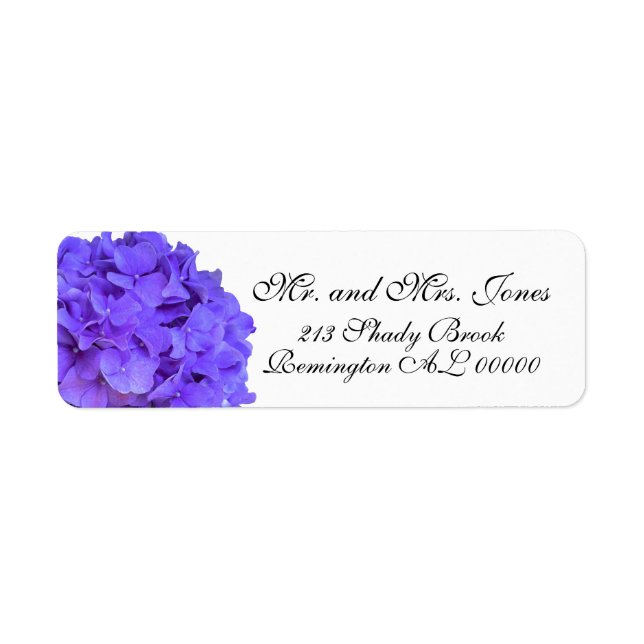 Lavender lilac purple Hydrangeas  Label (Front)