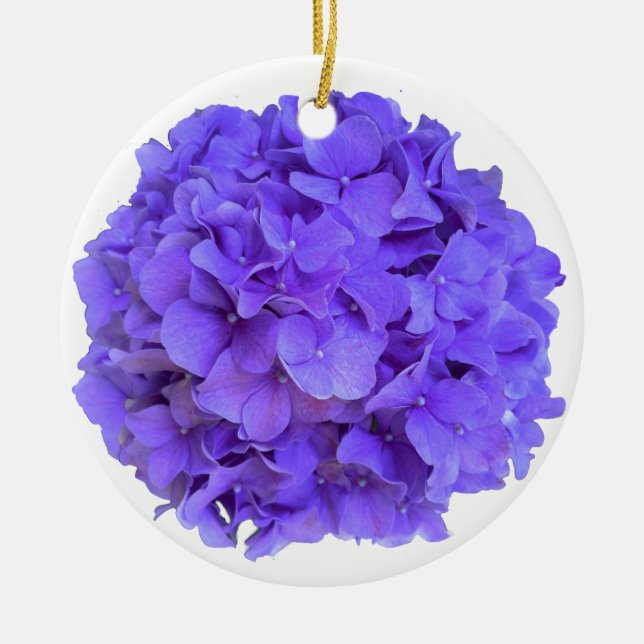 Lavender lilac purple Hydrangeas purple Flowers Ceramic Ornament (Front)