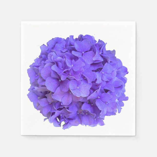 Lavender lilac purple Hydrangeas purple Flowers Napkins (Front)