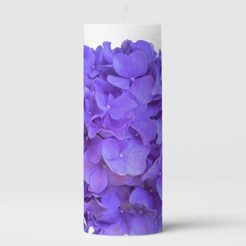 Lavender lilac purple Hydrangeas purple Flowers Pillar Candle