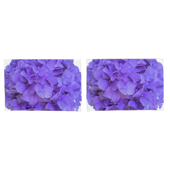 Lavender lilac purple Hydrangeas purple Flowers Pillow Case (Front-Set)