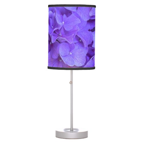 Lavender lilac purple Hydrangeas purple Flowers Table Lamp