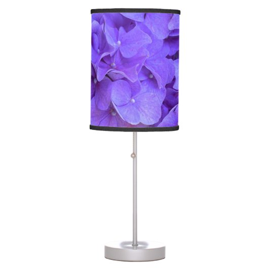 Lavender lilac purple Hydrangeas purple Flowers Table Lamp (Front)