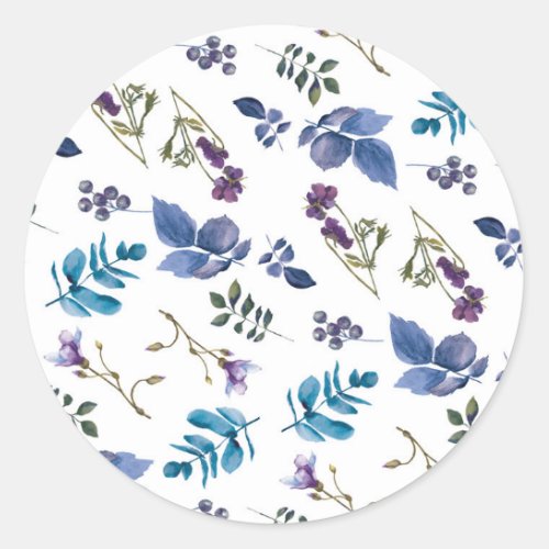 Lavender Lilac Purple Iris Spring Floral Chic Classic Round Sticker