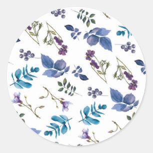 Lavender Lilac Purple Iris Spring Floral Chic Classic Round Sticker