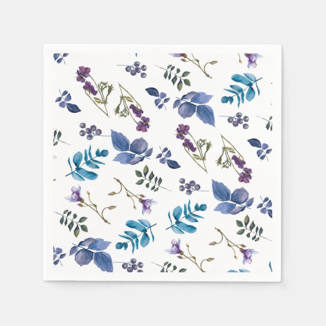 Lavender Lilac Purple Iris Spring Floral Chic Napkins (Front)