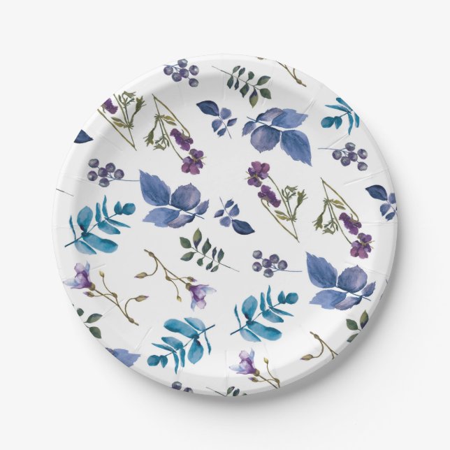 Lavender Lilac Purple Iris Spring Floral Chic Paper Plates (Front)