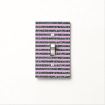 Lavender Lilac Purple Silver Glitter Stripes Light Switch Cover
