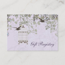 Lavender Lilac vintage birdcage birds wedding Business Card