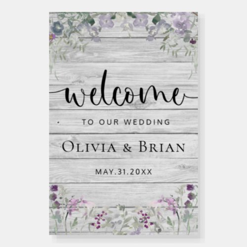 Lavender Lilac Wedding Welcome Sign