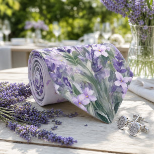 Lavender Lilac Wildflower Garden Party Wedding Neck Tie