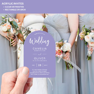 Lavender Lilac Zazzle Acrylic Wedding Invites Acrylic Invitations