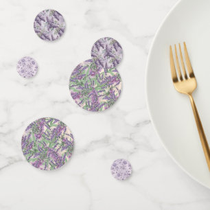 Lavender Lilacs Morning Glorie Dusty Purple Floral Confetti
