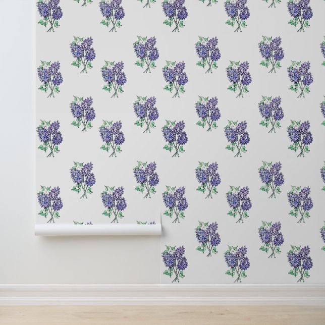 Lavender Lilacs - Peel & Stick Wallpaper Wallpaper (Application)