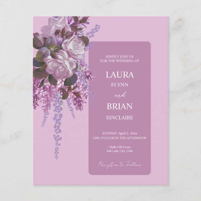 Lavender,Lilacs, Roses, Budget Wedding  (Front)