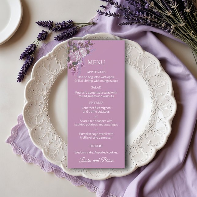 Lavender, Lilacs, Roses, Wedding Menu (Creator Uploaded)