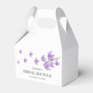 Lavender Lily Bridal Shower Favor Box Elegant