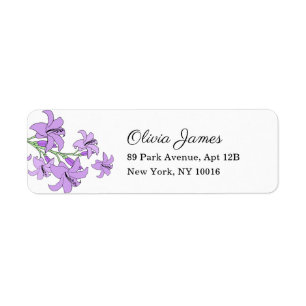 Lavender Lily Bridal Shower Return Address Label