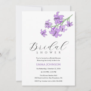 Lavender Lily Floral Bridal Shower Invitations