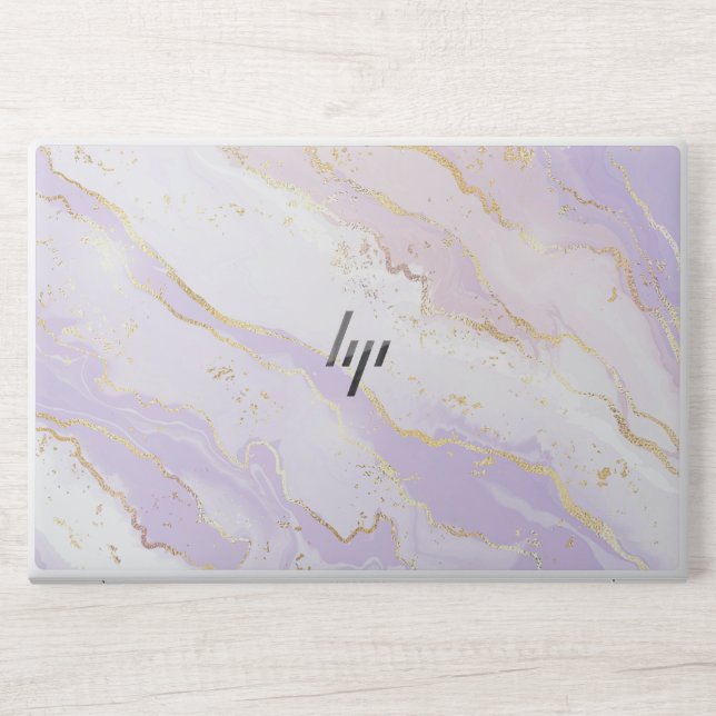 Lavender Liquid Marble HP Laptop Skin (Front)