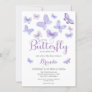 Lavender Little Butterfly Girl Baby Shower Invitation