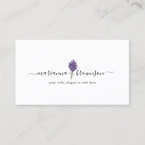 Lavender Logo Clean Business Card