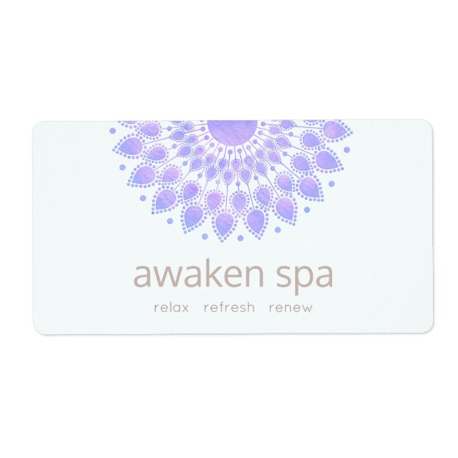 Lavender Lotus Flower Natural Spa and Beauty Label (Front)