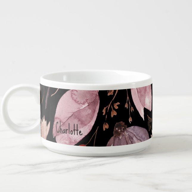 Lavender Lotus Flowers Chili Bowl Mug (Right)