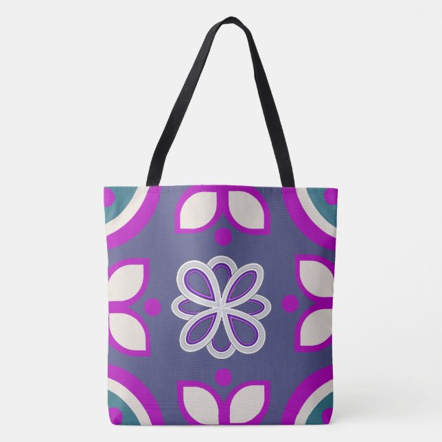 Lavender Lotus Loop Tote Bag (Front)