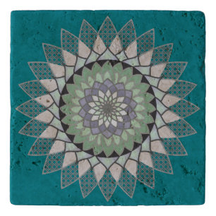 Lavender Lotus Mandala Custom Trivet