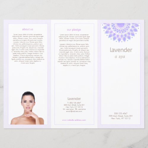 Lavender Lotus Mandala Salon Spa Tri_Fold brochure