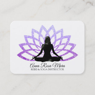 *~* Lavender Lotus Yoga Woman Healing Energy Business Card