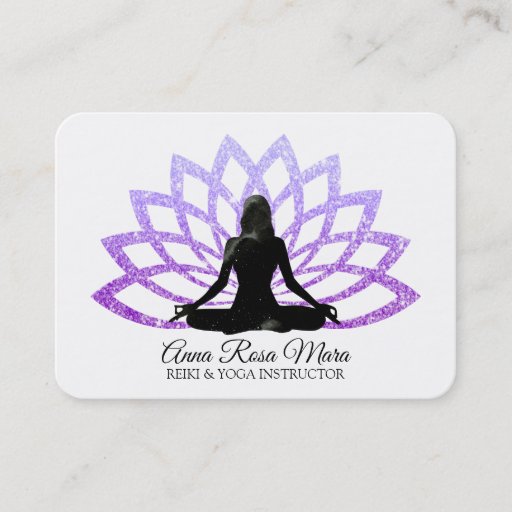 Customizable *~* Lavender  Lotus Yoga Woman Healing Energy   Business Card