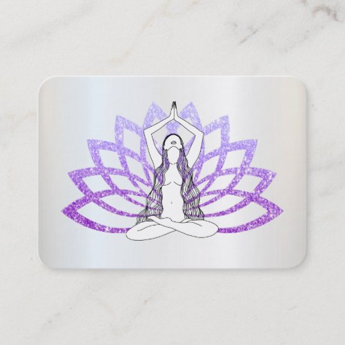  Lavender Lotus  Yoga  Woman Healing Energy  Business Card