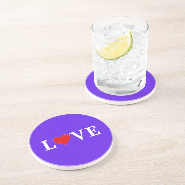 Lavender LOVE Elegant Stylish Coaster (Side)