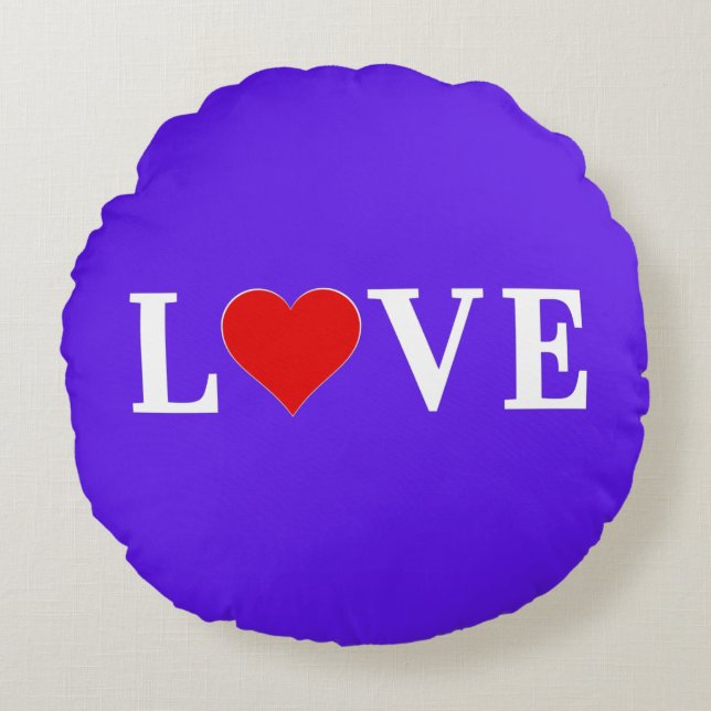 Lavender LOVE Elegant Stylish Round Pillow (Front)